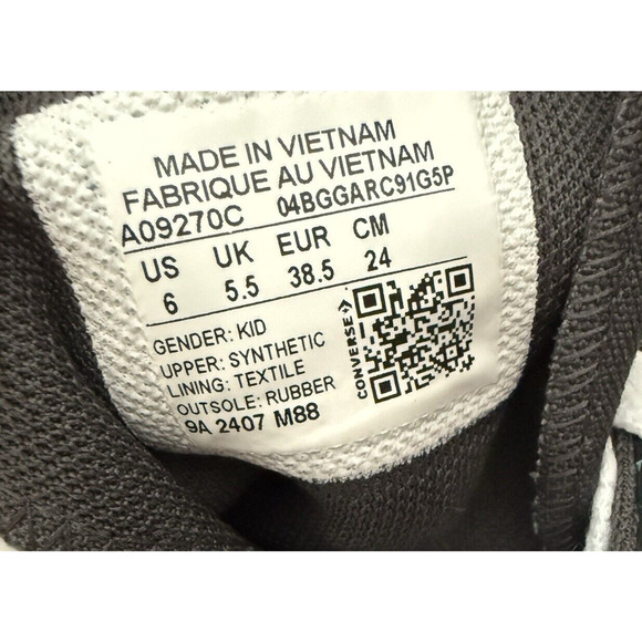 Converse Chuck Taylor All Star Hi Black/Silver/White Glitter Sneaker SZ 6 A09270 - Picture 8 of 11